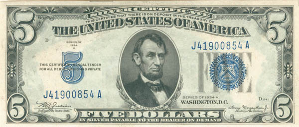 $5 Silver Certificate - FR-1651